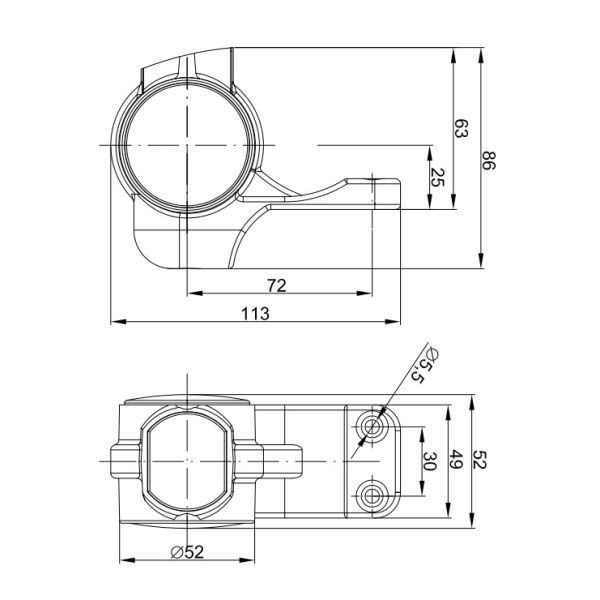 Dimensiones Cuerno Corto Lengüeta LED Con Cable FT-140 W - 3 Funciones Fristom FT-140 W | LeonLeds Iluminación