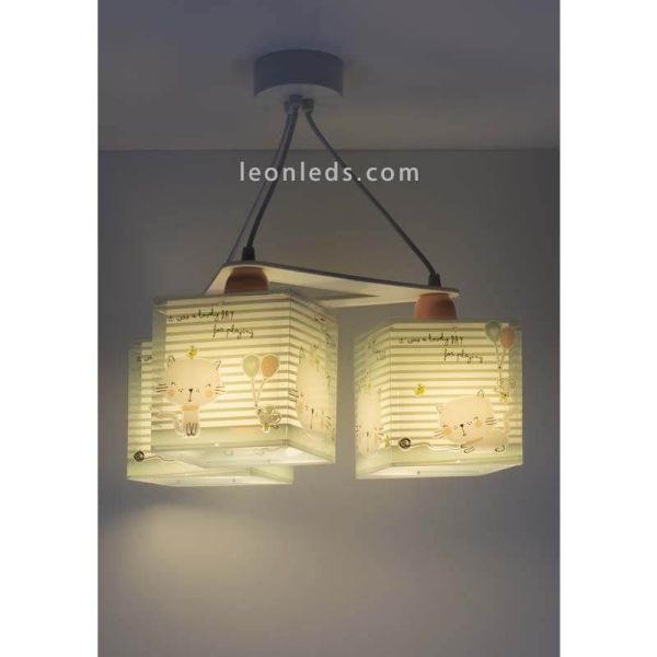 Plafonnier 3 lumières Chat aimant | leonleds