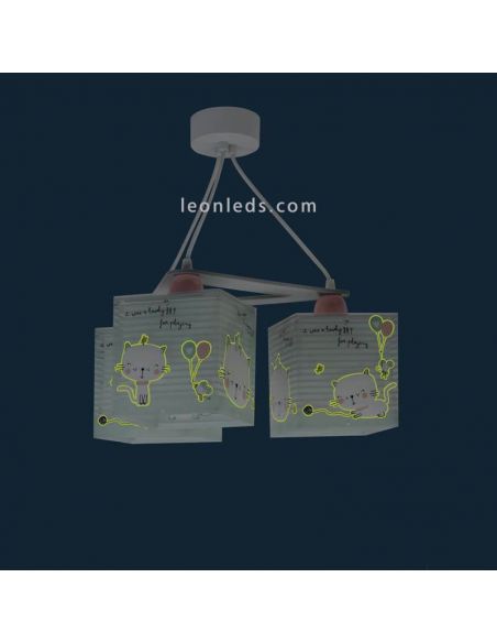 Lámpara calgante 3 luces Loving Cat Dalber | LeonLeds