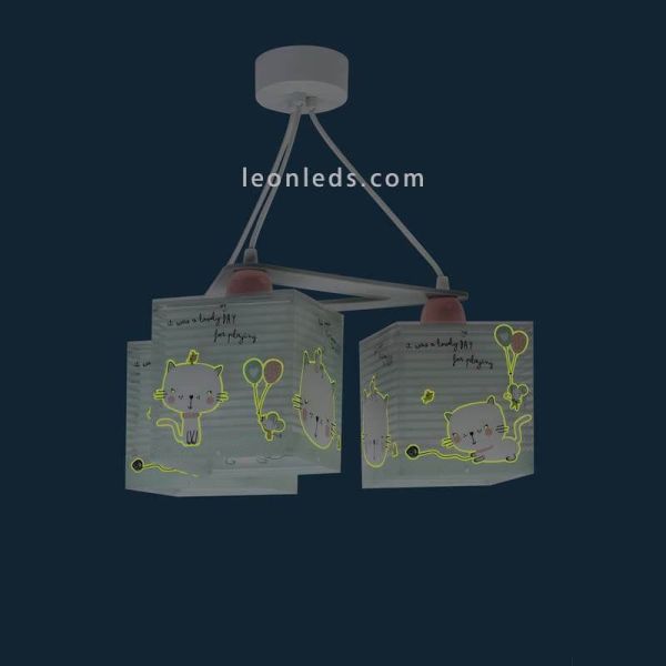 Lámpara calgante 3 luces Loving Cat Dalber | LeonLeds