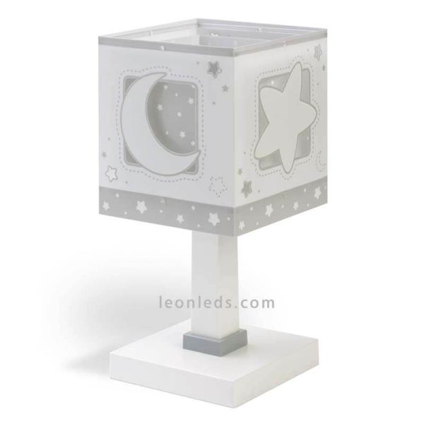 Lámpara de sobremesa infantil Gris Moon Light | LeonLeds