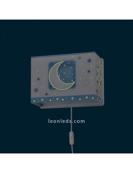 Arandela infantil Dalber Moon Light 63238T brilha no escuro | leonleds