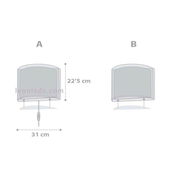 Aplique infantil Malva decorado con estrellas | LeonLeds