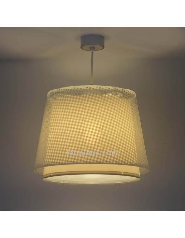 Lámpara de techo infantil Beige serie Vichy de Dalber 80222B | LeonLeds Lámparas Infantiles