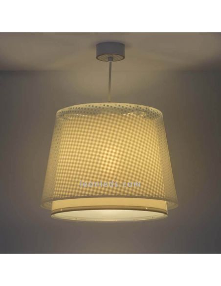 Lámpara de techo infantil Beige serie Vichy de Dalber 80222B | LeonLeds Lámparas Infantiles