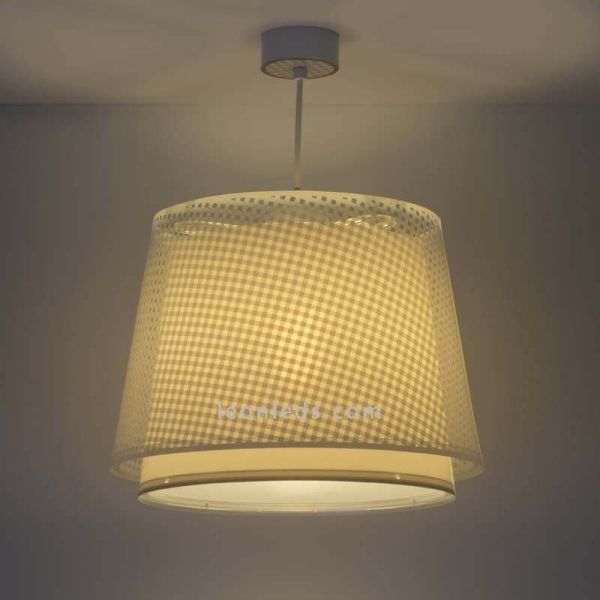 Lámpara de techo infantil Beige serie Vichy de Dalber 80222B | LeonLeds Lámparas Infantiles