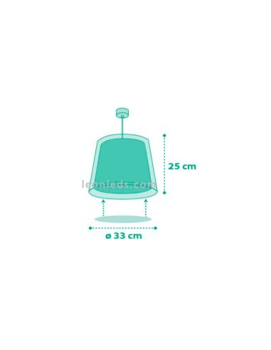 Lámpara de techo infantil Beige serie Vichy de Dalber 80222B | LeonLeds Lámparas Infantiles