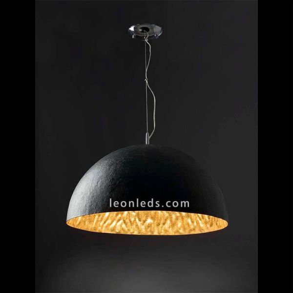 Lampe de plafond Magma Noir et Or...