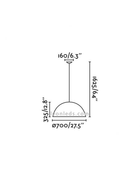 Dimensions du plafonnier Magma Blanc et Argent 28398