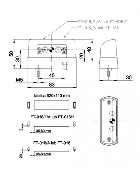 Luz de Placa de Carro LED Preto Vermelho 2 LED Aprovado Luz de Placa de Carro 12v 24v Fristom FT016 FT-0176 | leonleds