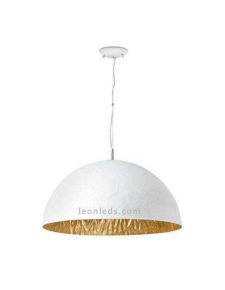 Luminária de teto Magma branca e dourada