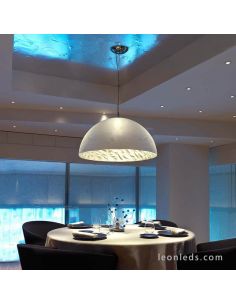 Lámpara de techo Magma Blanca y Plateada Faro Barcelona 28398 2