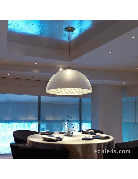 Lámpara de techo Magma Blanca y Plateada Faro Barcelona 28398