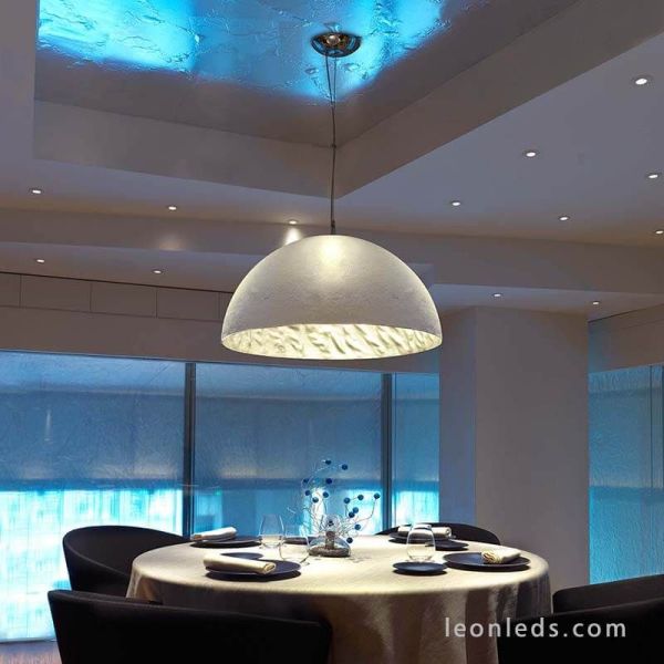 Lámpara de techo Magma Blanca y Plateada Faro Barcelona 28398