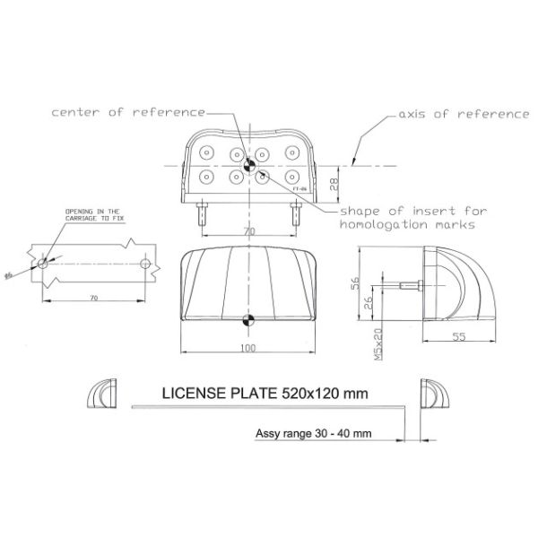 LED Kennzeichenlicht mit 8 Leds FT-026