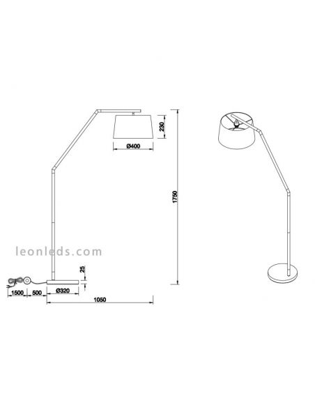 Dimensions de la lampe Tracy
