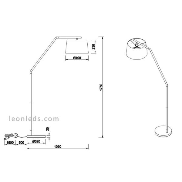 Dimensões da Lâmpada Tracy