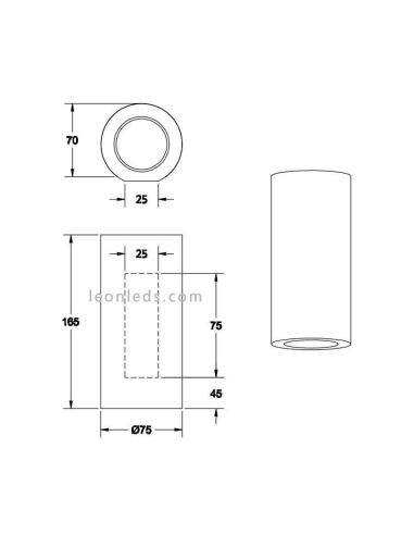 Dimensions Zazou Applique tubulaire blanche