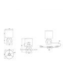 Dimensiones de Lámpara de mesa Cemento Pike R50831002 Trio Lighting