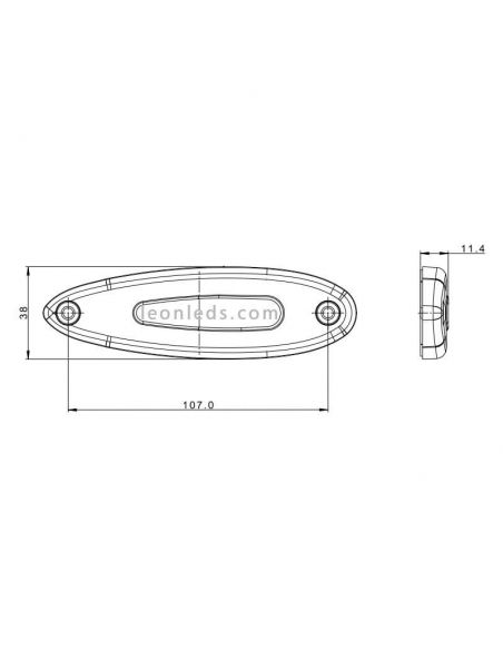 Dimensiones Piloto galibo LED remolque FT076 Fristom | LeonLeds