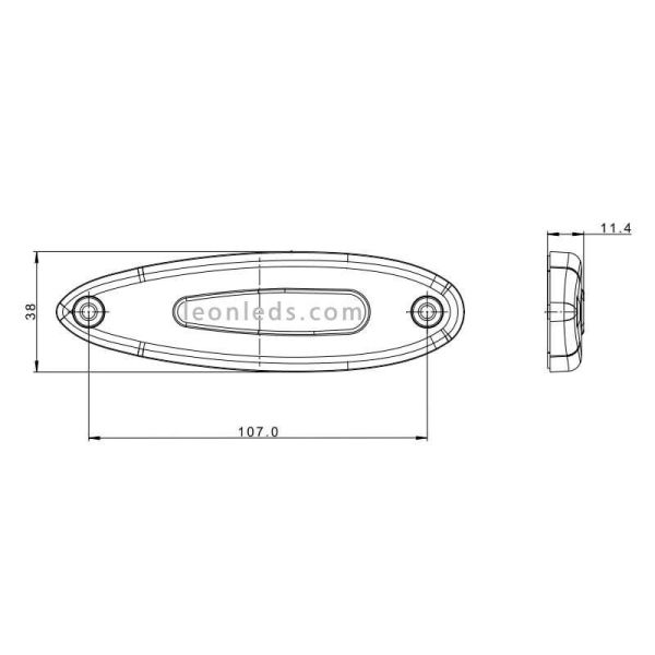 Dimensiones Piloto galibo LED remolque FT076 Fristom | LeonLeds