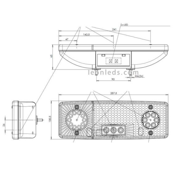 Piloto LED trasero para tractor homologado