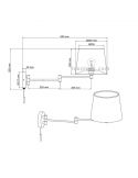 Dimensions Applique murale avec interrupteur à chaîne