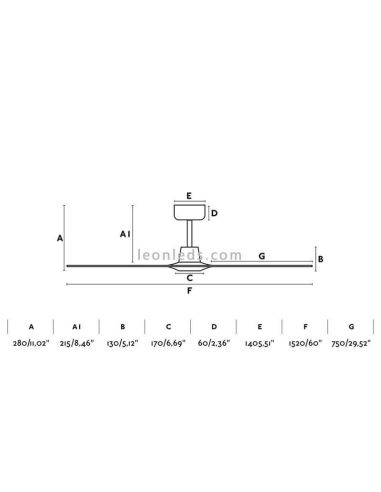 Dimensiones Ventilador de techo Morea 33511