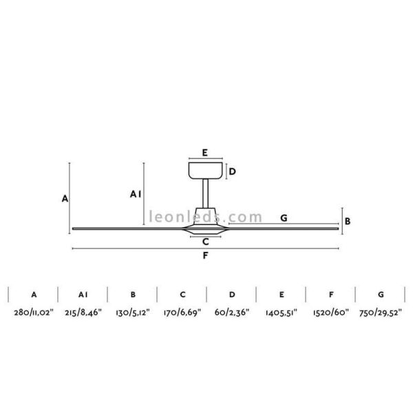 Dimensiones Ventilador de techo Morea 33511