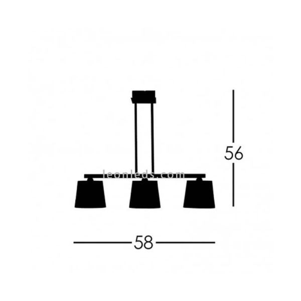 Dimensões Lâmpada de teto moderna 3 luzes Dalia
