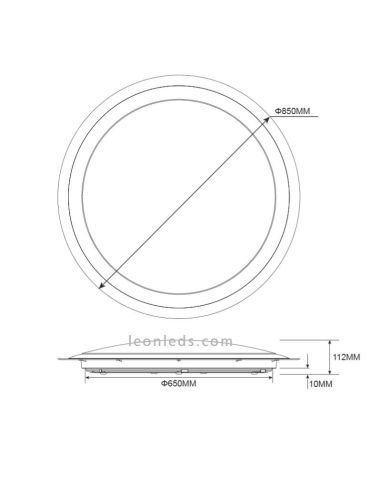 Dimensiones Plafón LED redondo Miko
