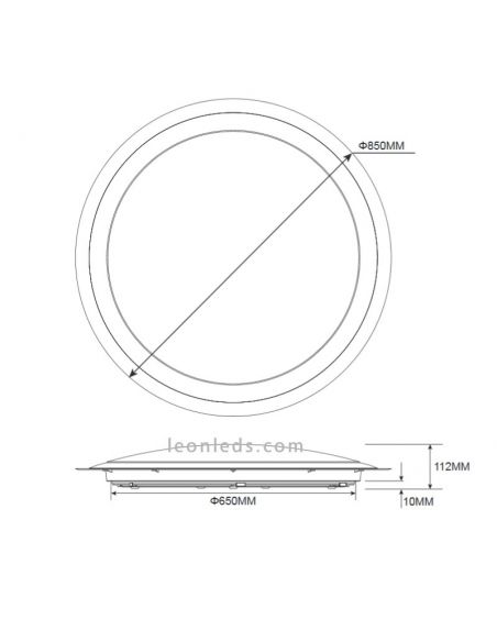Dimensões Miko luminária de teto LED redonda