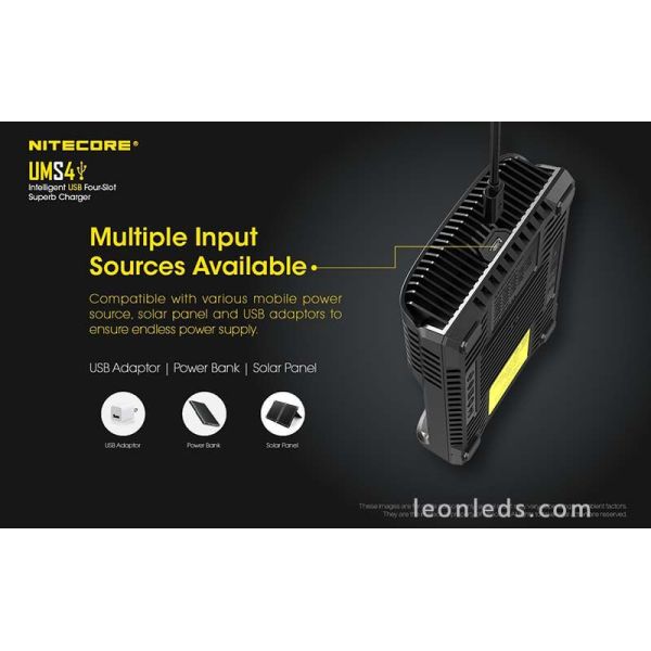 Nitecore UMS4 cargador de 4 ranuras