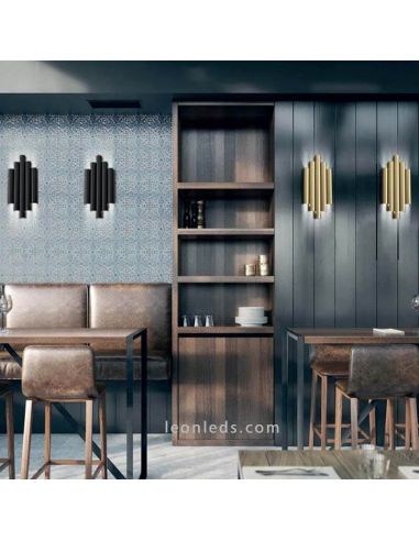 Environnement avec applique murale LED noire texturée ACB