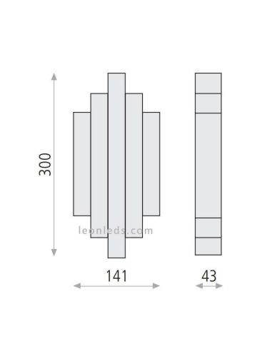Dimensiones Aplique LED Dorado ACB