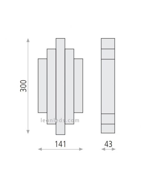 Dimensiones Aplique LED Dorado ACB