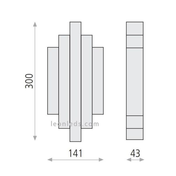 Dimensiones Aplique LED Dorado ACB