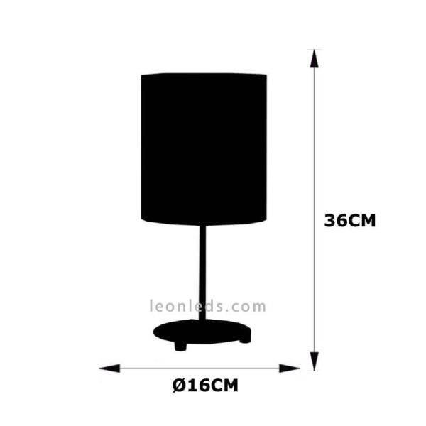 Dimensiones de Lámpara de sobremesa Nicole Blanca y Plata