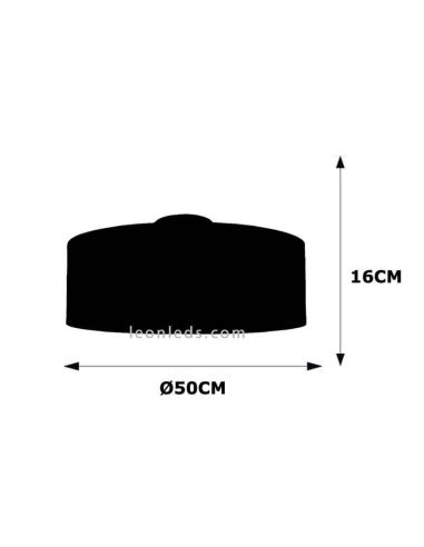 Dimensiones Plafón de techo Nicole Topo grande 50Cm