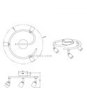 Dimensiones Regleta focos redonda titan serie Paris Trio lighting