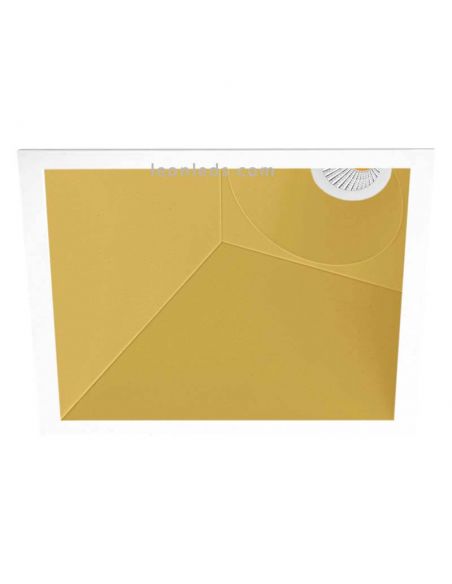 Downlight Led SWAP Square 7W Square Branco Laranja Ouro Cinzento Preto Mate Encastrado Assimétrico Corte quadrado | leonleds