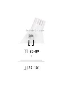 Downlight Led SWAP Cuadrado 7W Square Blanco Naranja Dorado Gris Negro Mate Empotrable corte Cuadrado Asimétrico | LeonLeds 2
