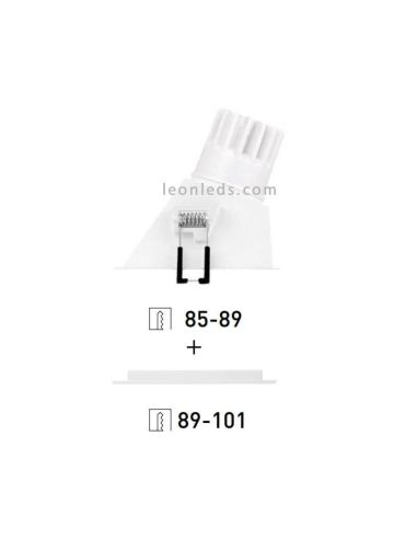 Downlight Led SWAP Cuadrado 7W Square Blanco Naranja Dorado Gris Negro Mate Empotrable corte Cuadrado Asimétrico | LeonLeds
