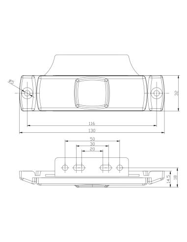 Feu de position ou de jauge LED et réfléchissant avec support pour remorque de camion avec connecteur | leonleds