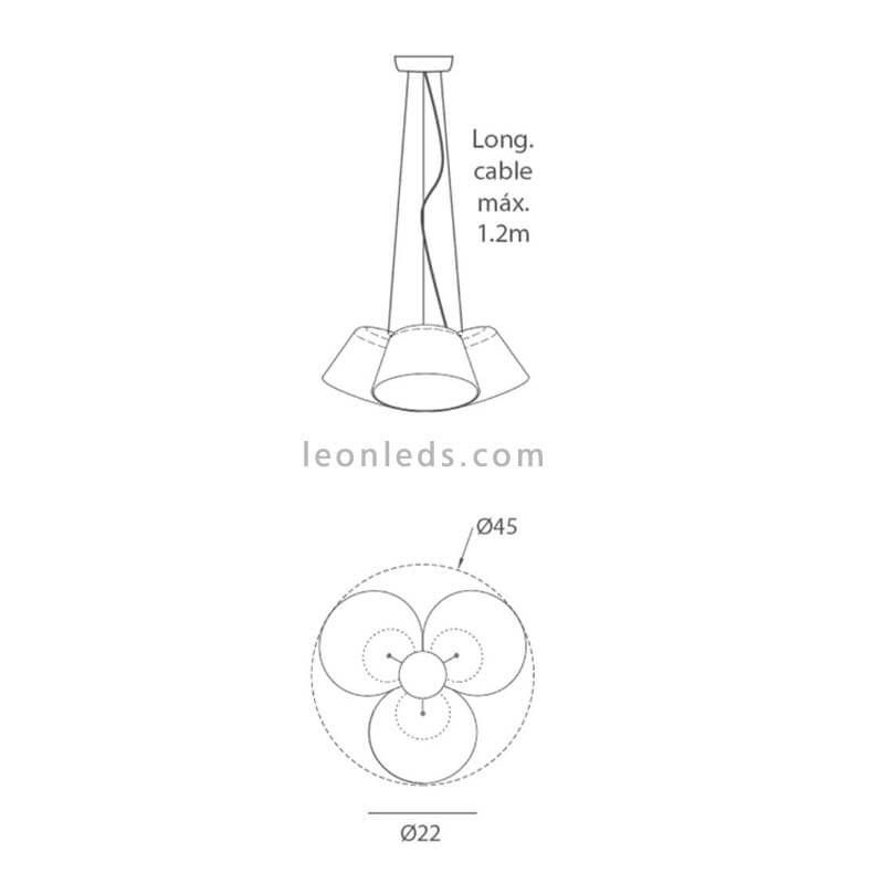 Lámpara Colgante 3 cabezas Negra Sento Ole¡ By FM | Ⓡ LeonLeds.com
