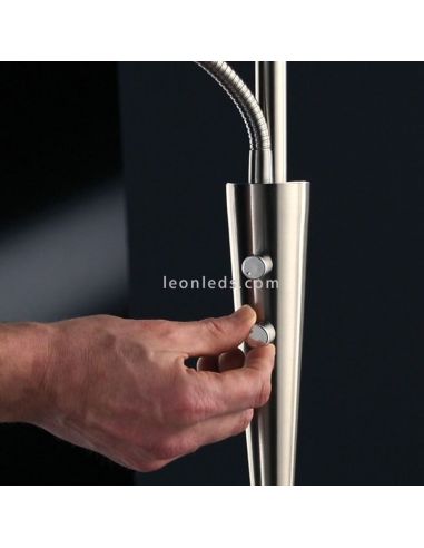 Candeeiro de chão LED Quebec em bronze mate