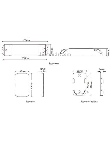 Dimensiones Ltech Controlador Dual M2 | LeonLeds