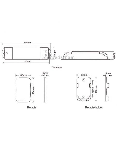 Dimensiones Ltech Controlador Dual M2 | LeonLeds