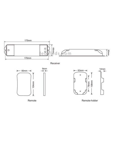 Dimensiones controlador LTECH M4