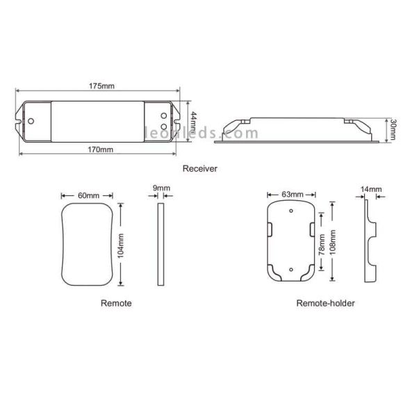 Dimensiones controlador LTECH M4